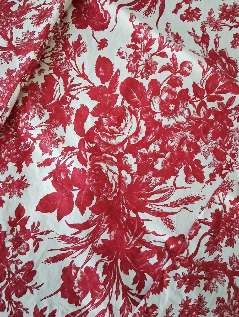 Pottery Barn Sorrel Red Floral Toile Pillow Shams Set Of 4 King